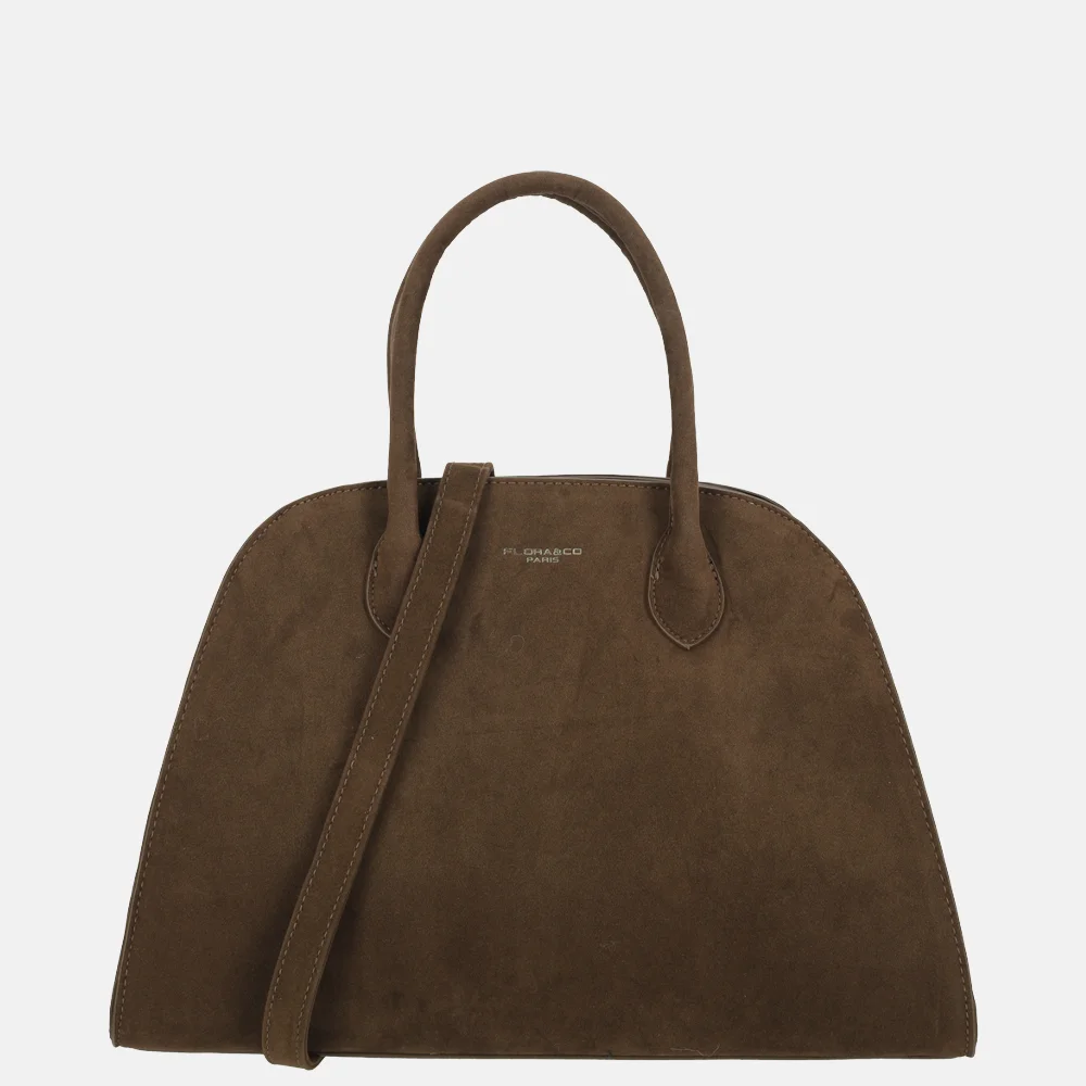 Flora & Co handtas M suedine chocolat